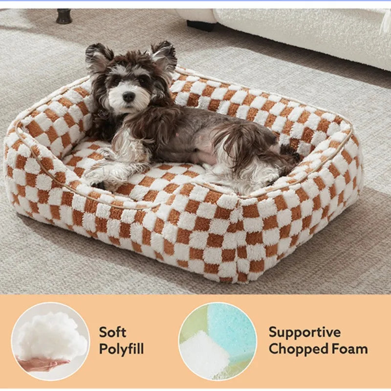 Checkered Pet Bed A square-shaped pet bed - MyPetDollar.com