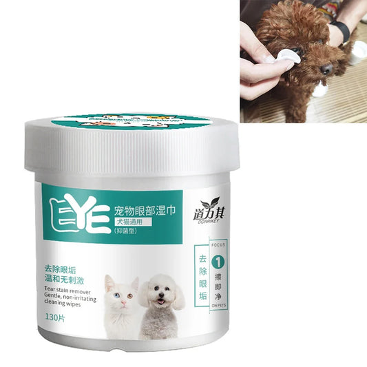 130 Count Gentle Pet Tear Wipe Dog Eye Wipes - MyPetDollar.com