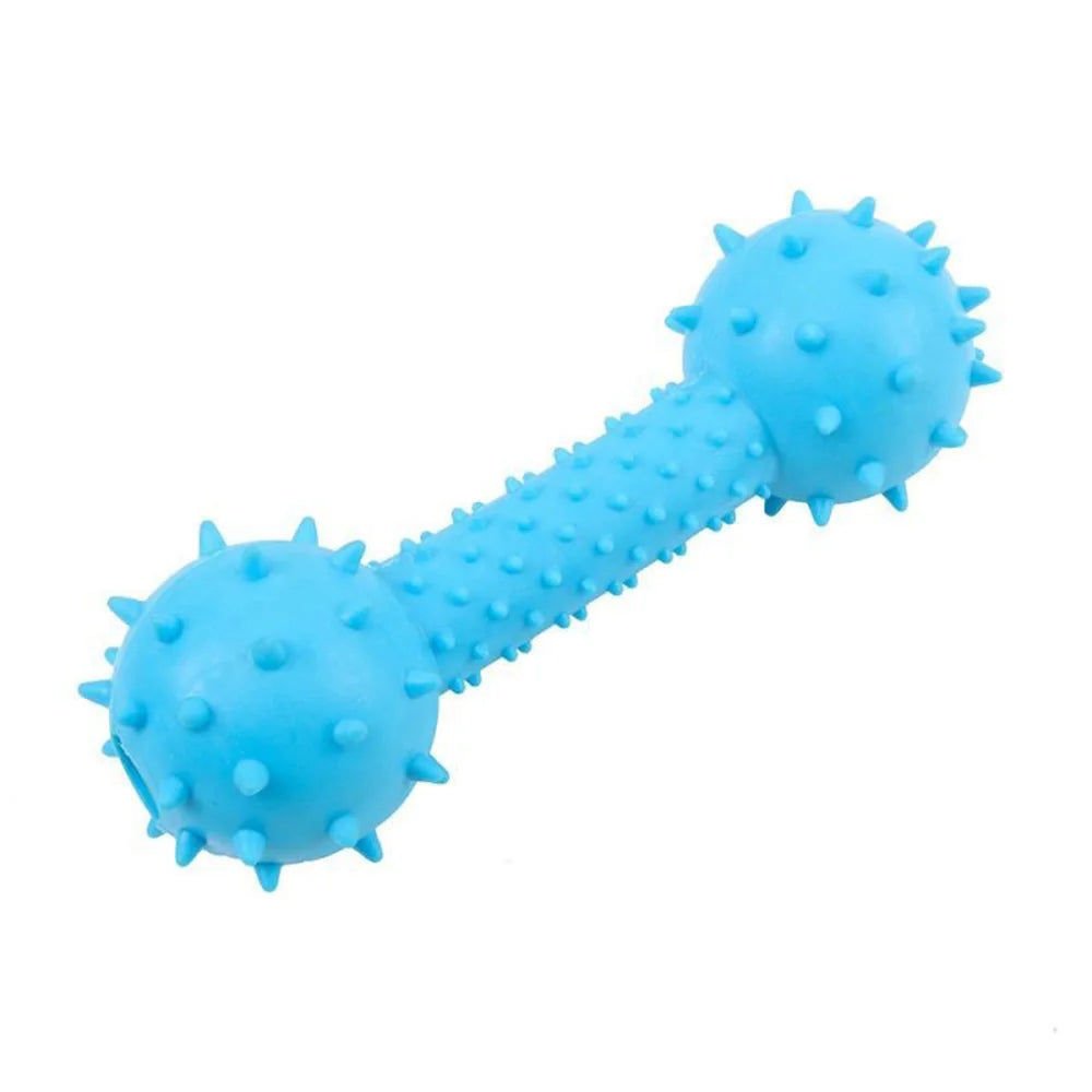 Interactive Puppy Squeaky Plaything Barbell, Teeth Cleaning Chew Stick, Durable