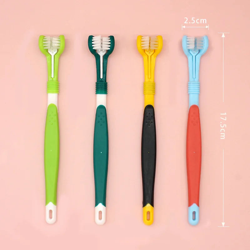 Three Sided Pet Toothbrush Three-Head - MyPetDollar.com