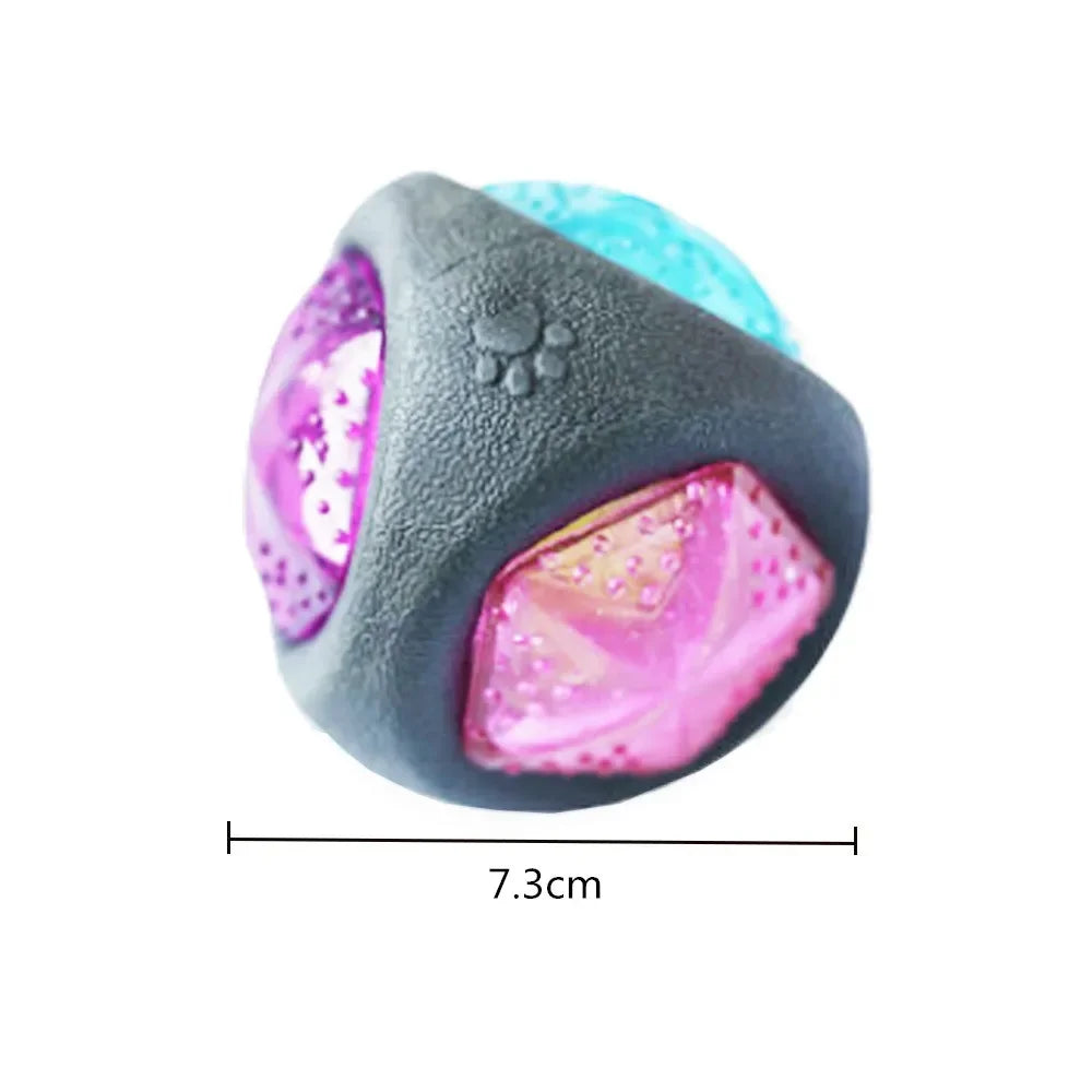 Interactive Dog Toy Squeaky Flash LED Glow Balls