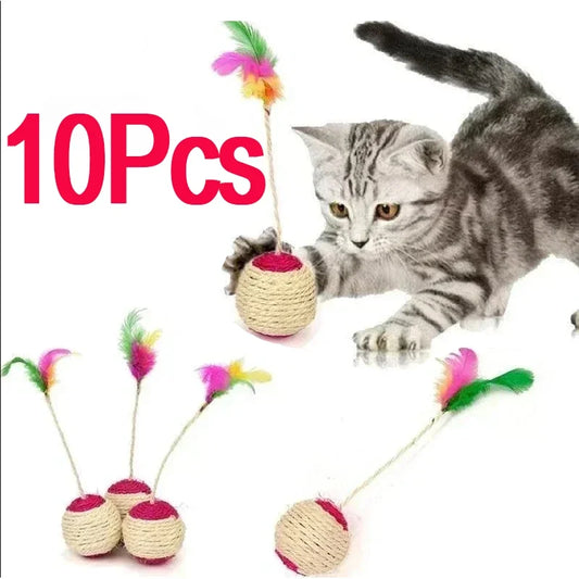 1/3/510Pc Cat Toy Sisal Scratching Ball - MyPetDollar.com