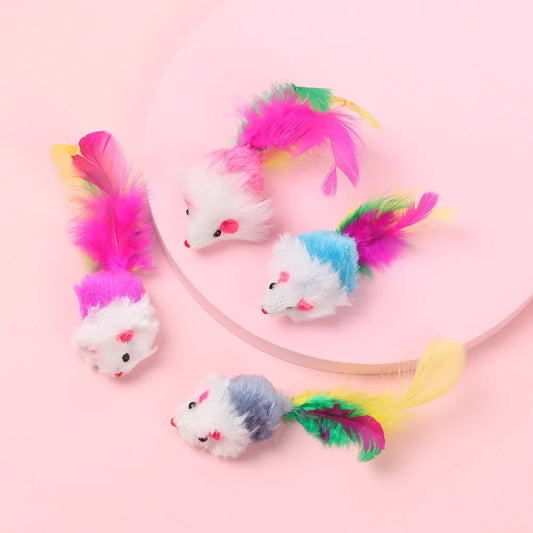 10 Pcs Plush Cat Mouse Toys Mice Rattle Set - MyPetDollar.com