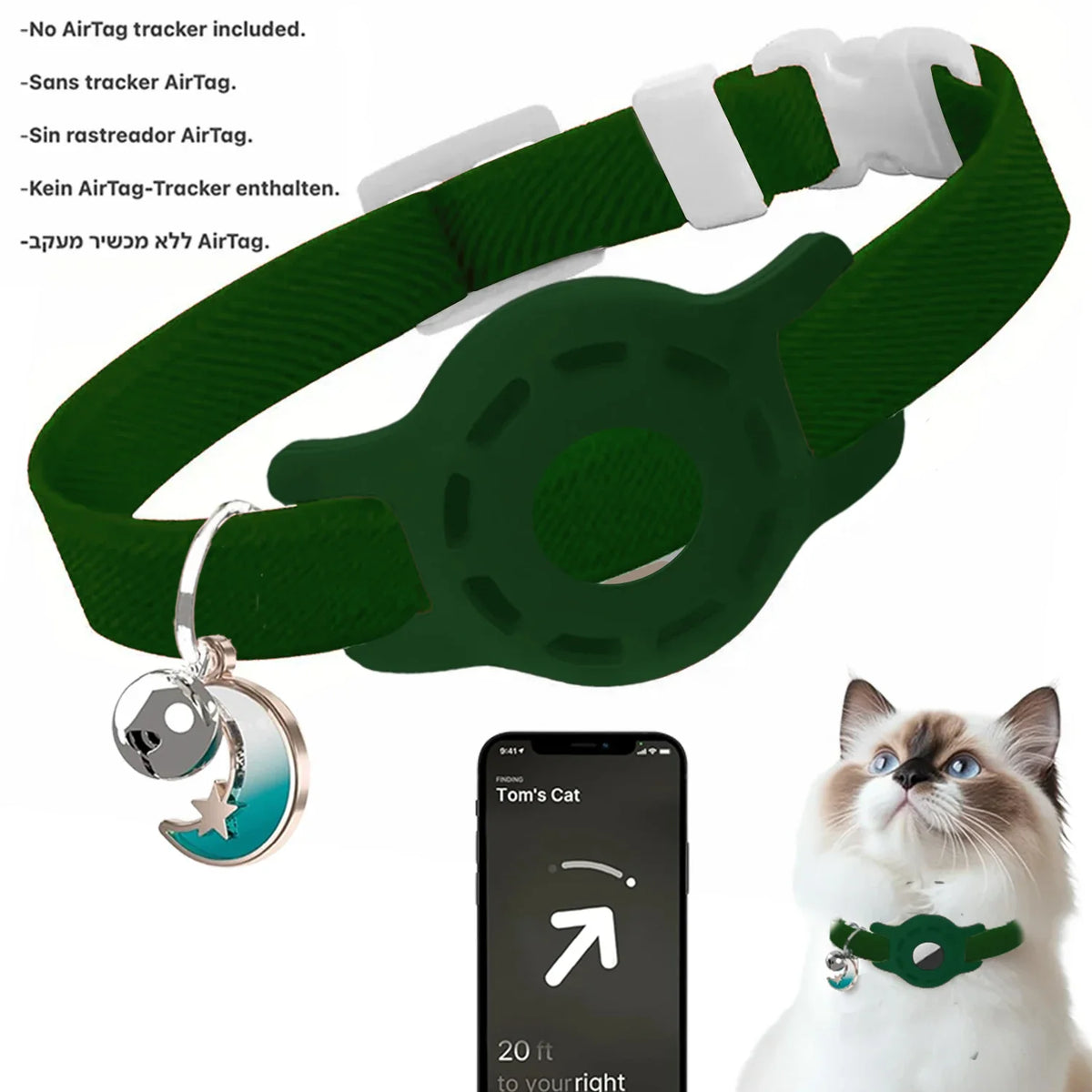 Fashion Airtag Pet Collar Adjustable Elastic - MyPetDollar.com