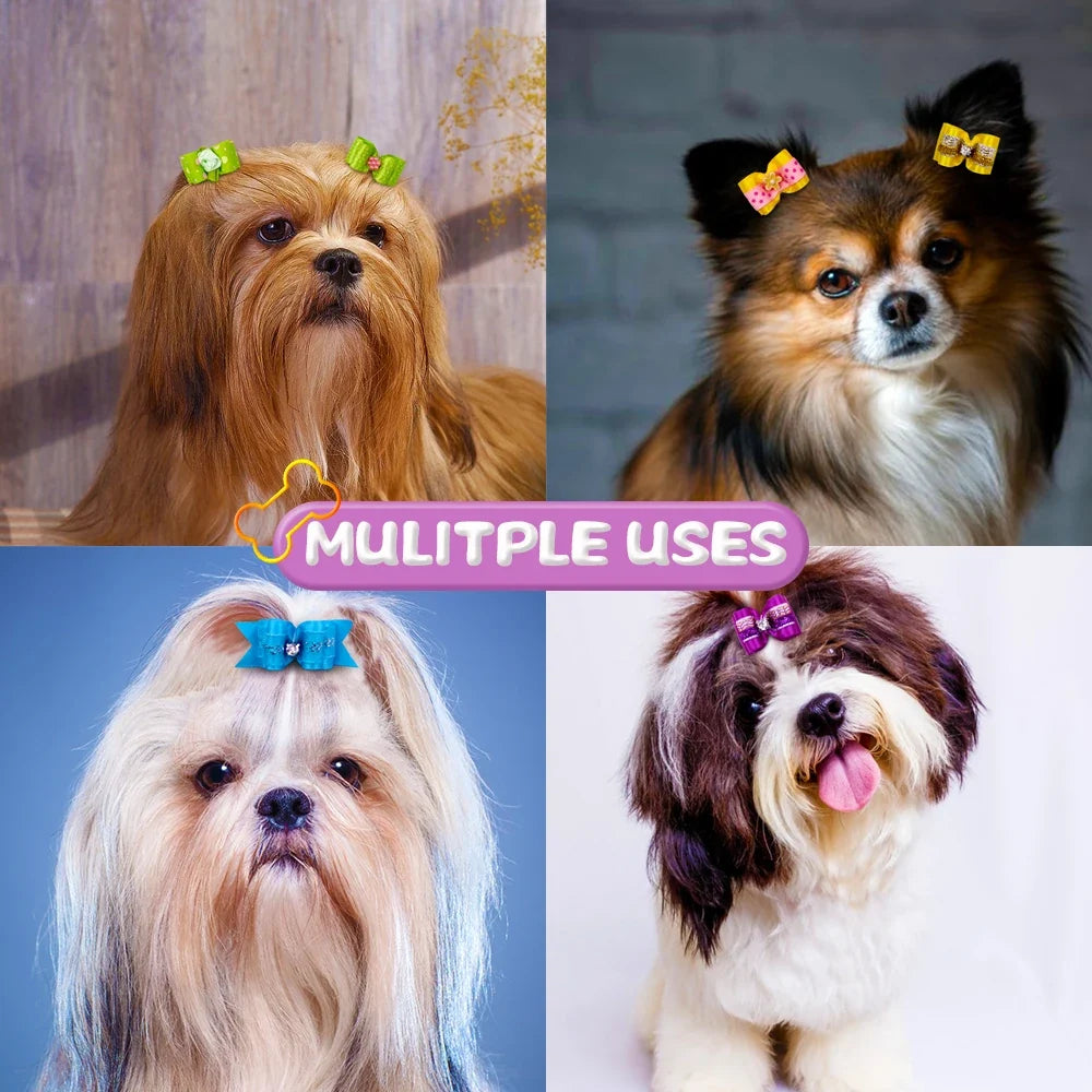 20pcs Pet Dog Cute Hair Bows with - MyPetDollar.com