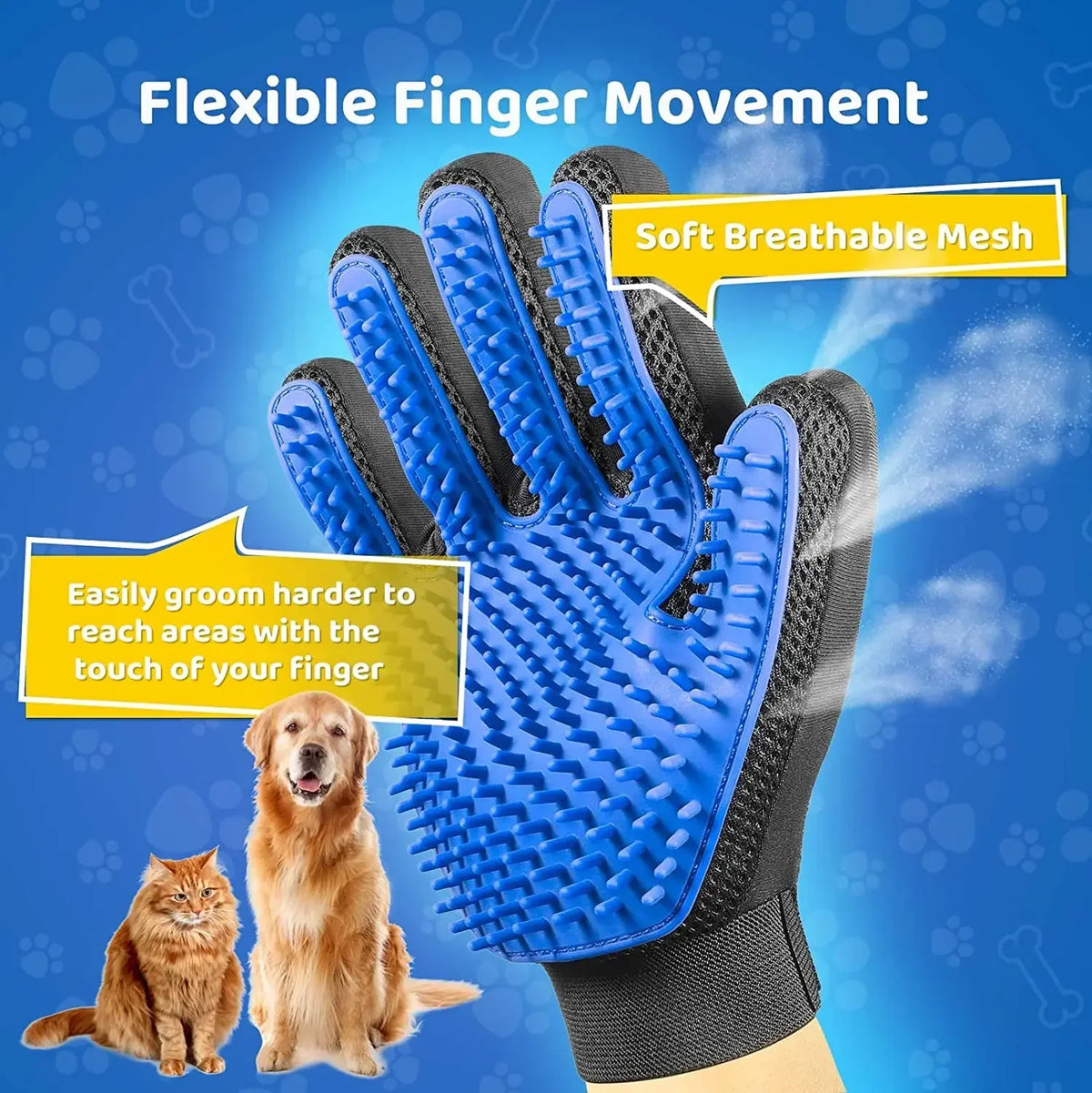 Pet Grooming Glove Gentle Efficient Pet Hair - MyPetDollar.com