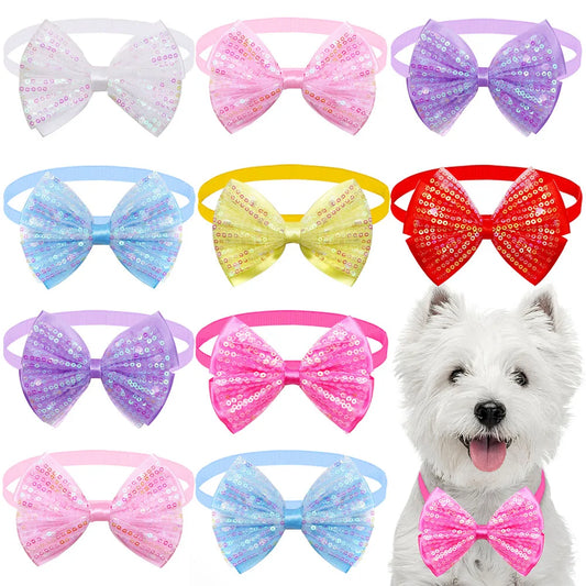 50pcs Bulk Dog Bowties shiny Fashion Pet Dog - MyPetDollar.com