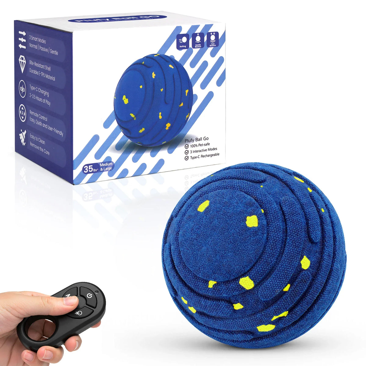 Smart Interactive Dog Plaything, Indestructible E TPU Toy – 3 Colors