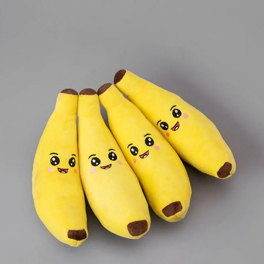 Squeaky Banana Plush Dog Toy Durable Chew - MyPetDollar.com