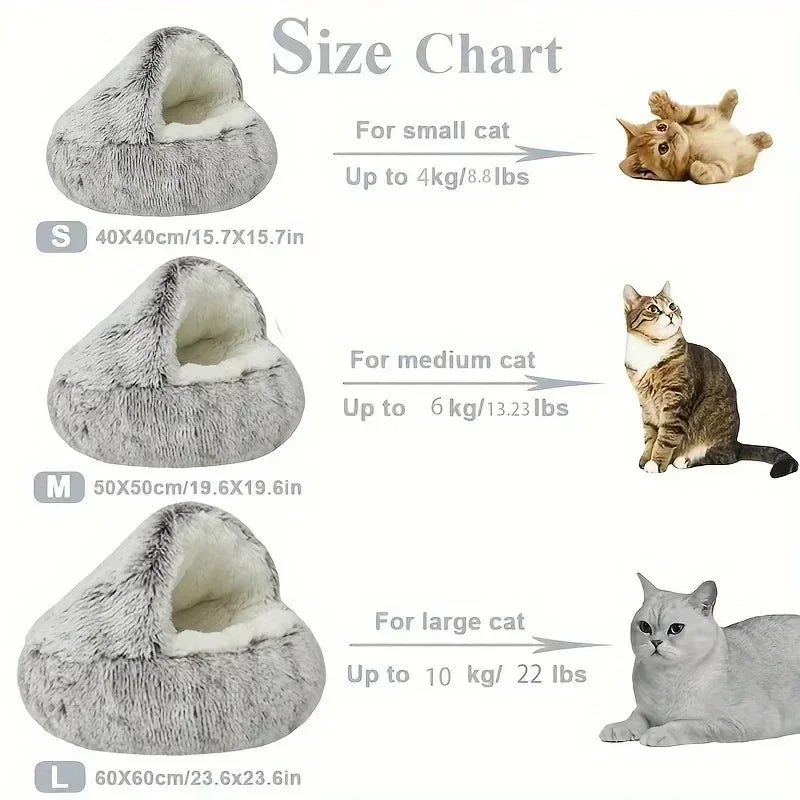 2 in 1 Winter Soft Plush Pet Bed with Cover - MyPetDollar.com