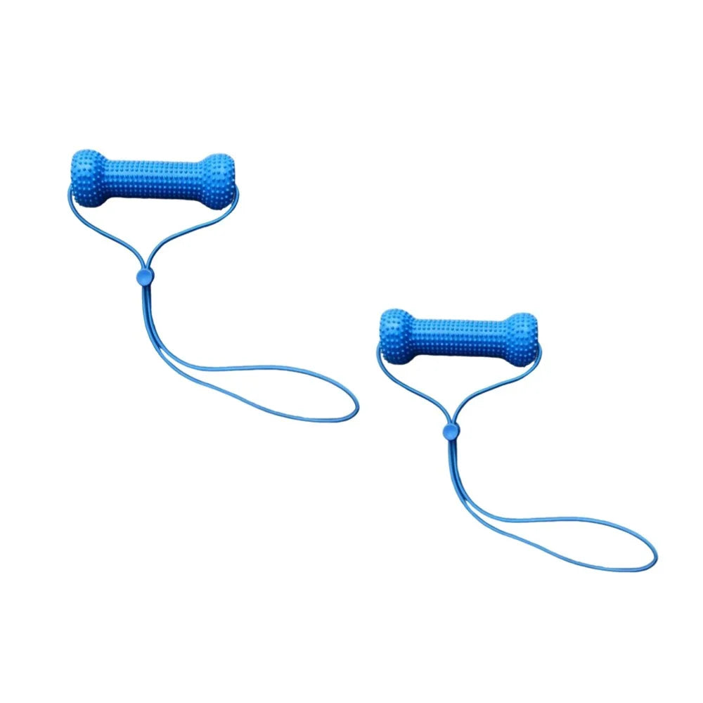 Dog Toothbrushing Chew Plaything with Interactive Tug Rop Rubber