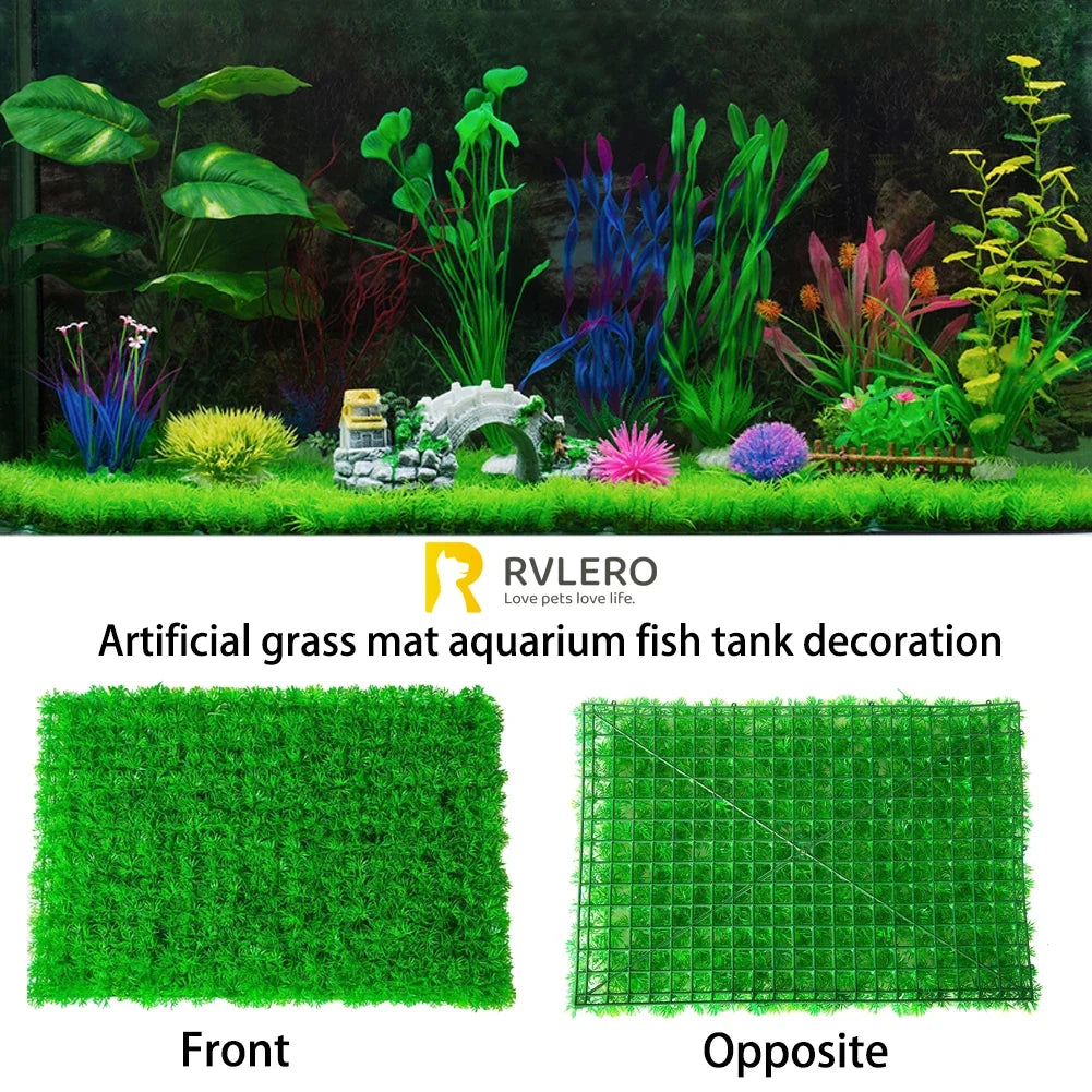 Artificial Grass Lawn Aquarium Fish Tank - MyPetDollar.com