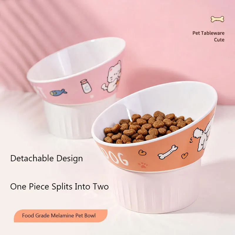 High-Leg Slanted Pet Bowl, Neck Protection - MyPetDollar.com