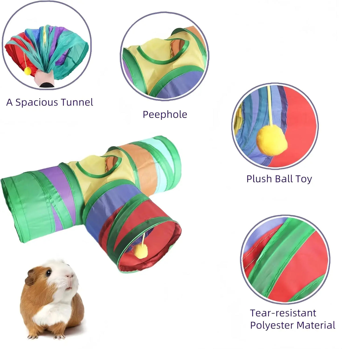 Guinea Pig Tunnel Toys Collapsible Rabbit - MyPetDollar.com
