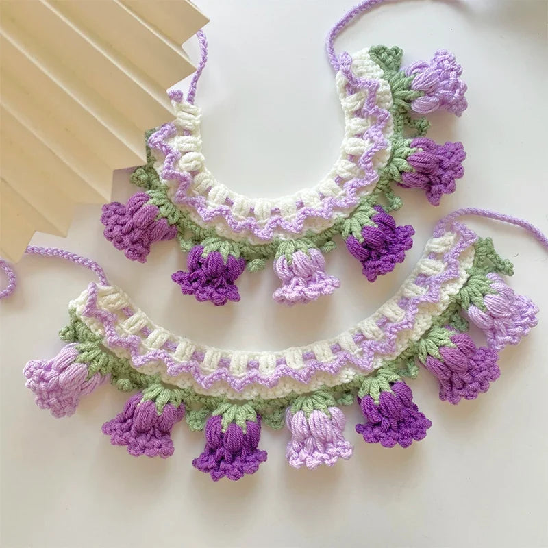 Pure hand knitting Cat Dog Knitted Collar - MyPetDollar.com