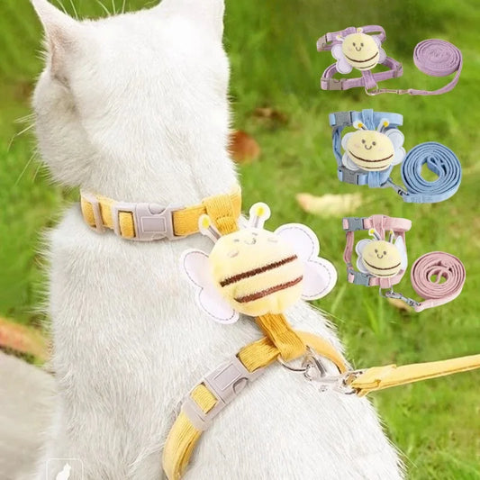 Cute Bee Animals Shape Pet Harnesses Leash (multiple sizes & colors)