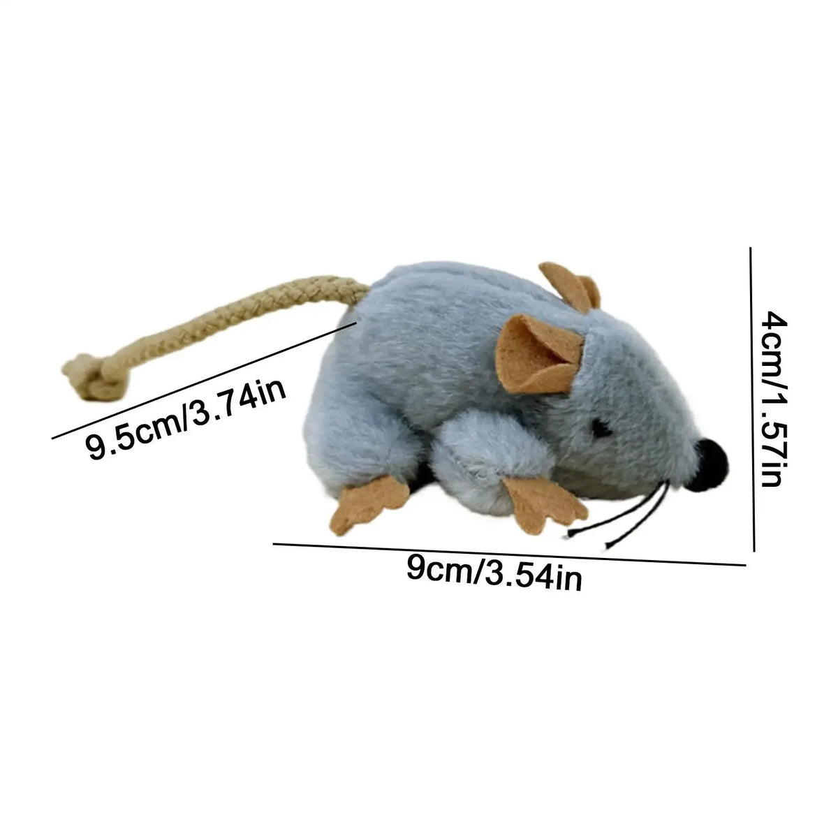 Plush Cat Toy Mouse Realistic Moving Tail
