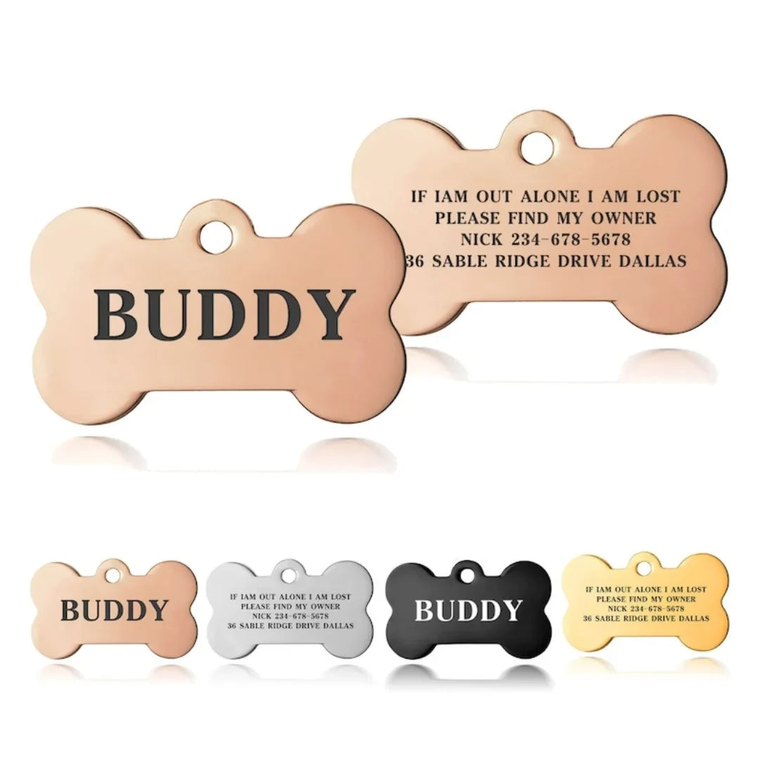 Premium Engraved Personalised Dog ID Tag Dog - MyPetDollar.com