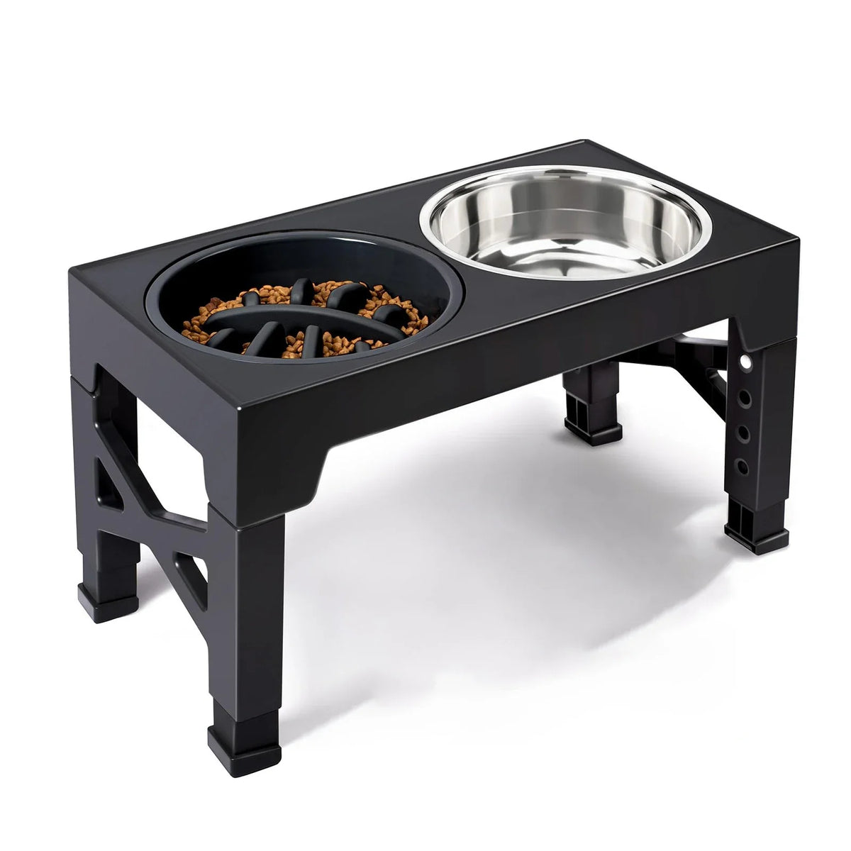 Elevated Dog Feeder Bowls Adjustable Raised Stand – 2 Colors