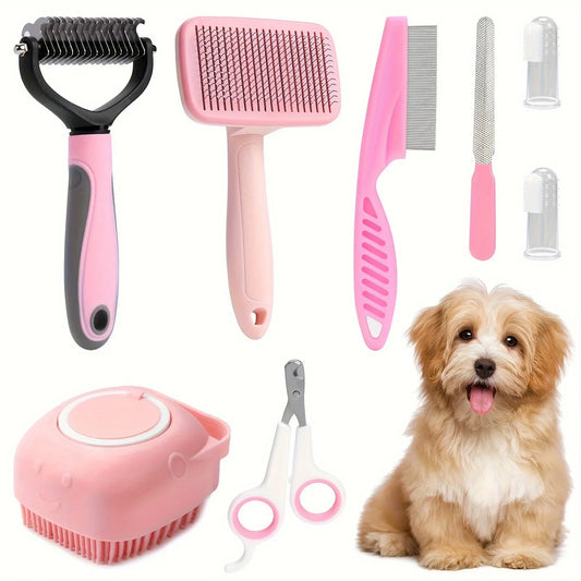 8Pcs Cat Brush Grooming Kits, PFlea Comb, - MyPetDollar.com