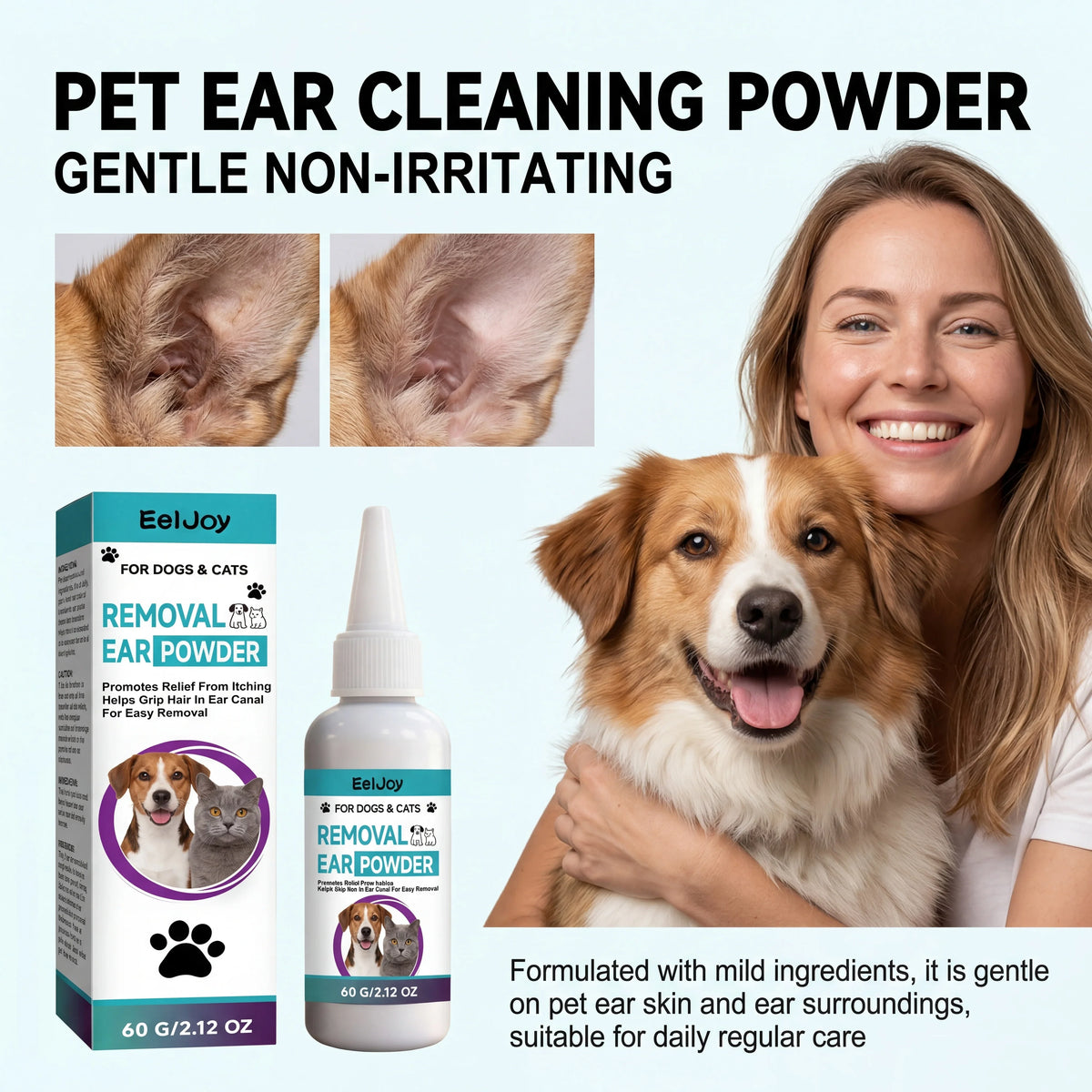 Pet Ear Cleaning Powder for Dogs and Cats - MyPetDollar.com