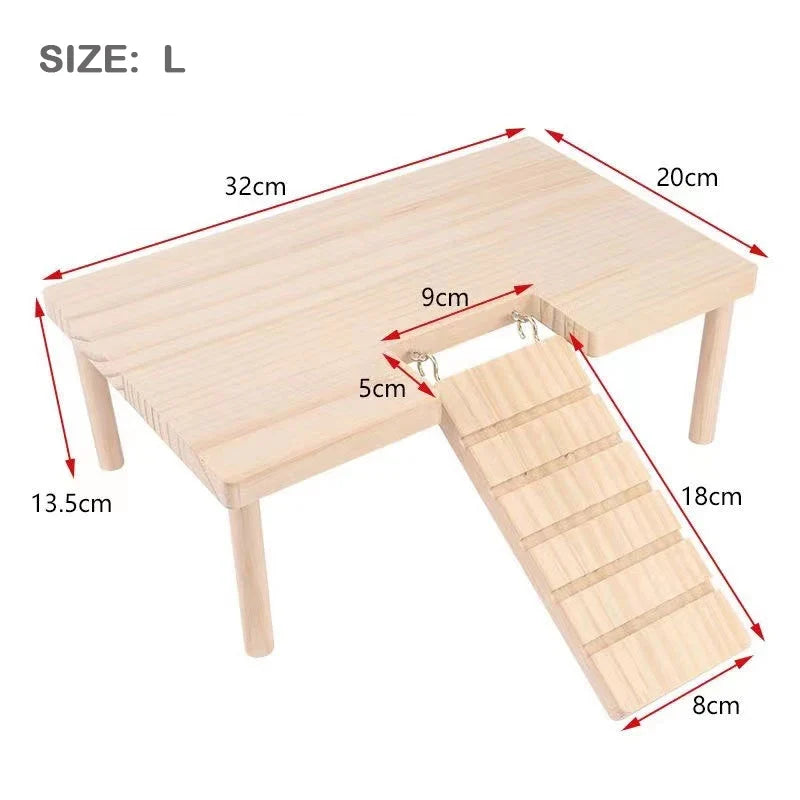 Hamster Wooden Sturdy Platform Jumpingboard Playground – 6 Colors