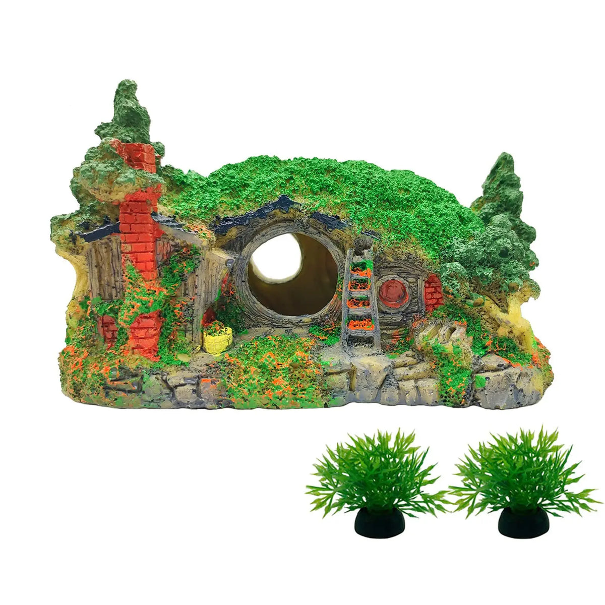 Aquarium Decoration Hobbit Small Landscaping Room Resin Cave – 2 Colors