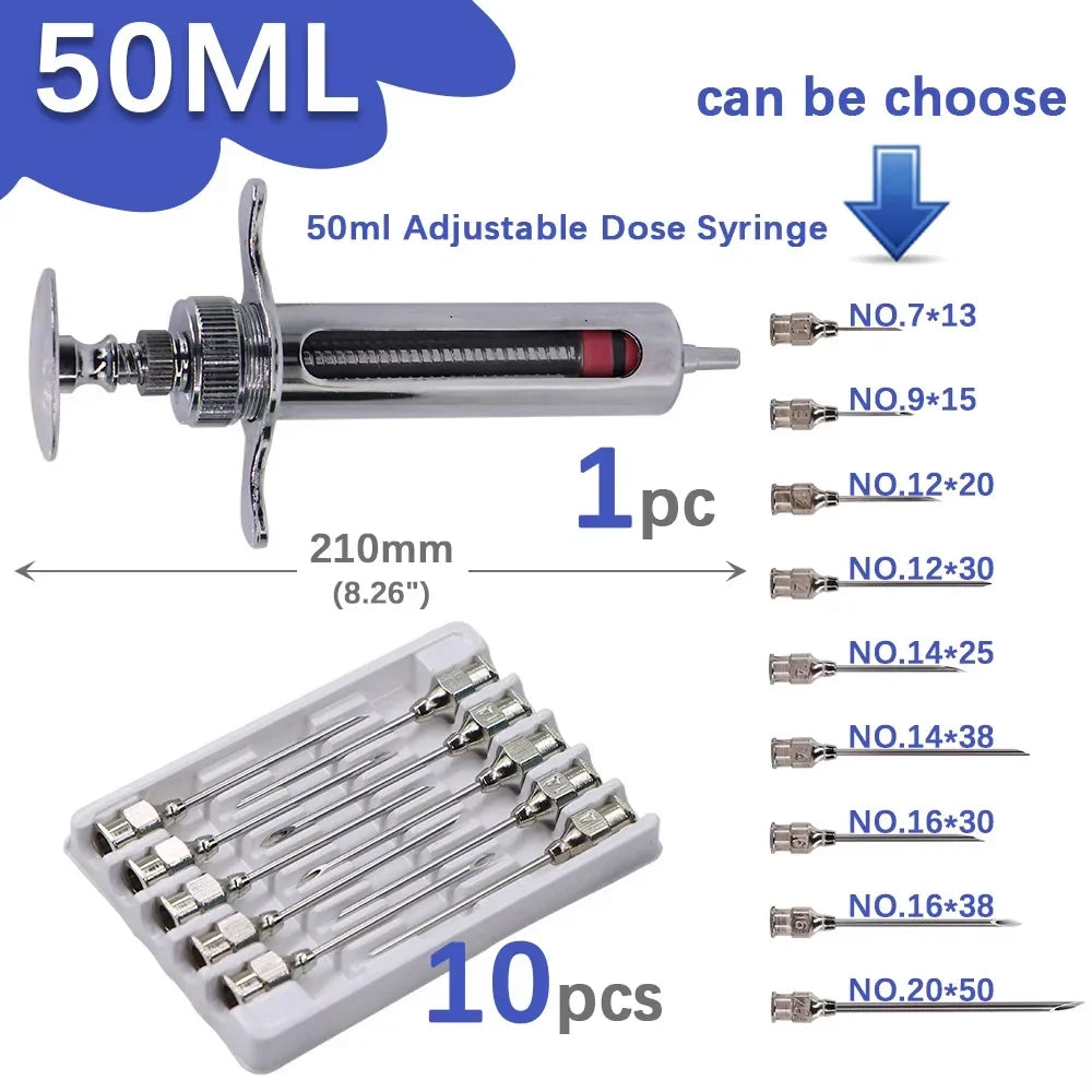 1Set 10-100ml Veterinary Tool Syringe - MyPetDollar.com