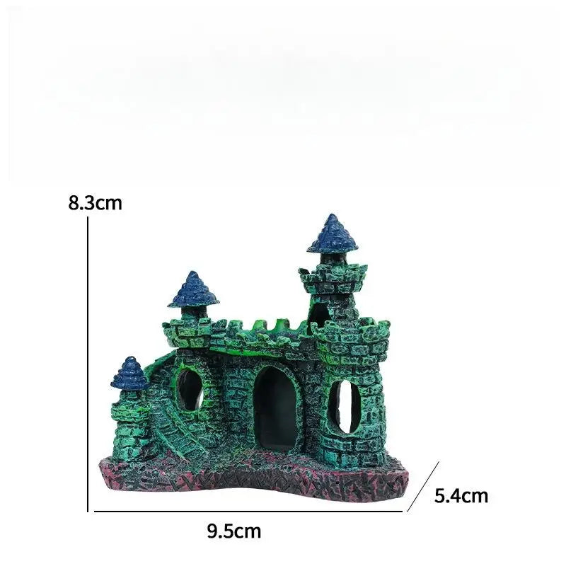 Artistic Castle Shaped Resin Rockery, One Piece Aquarium Decor – 7 Colors