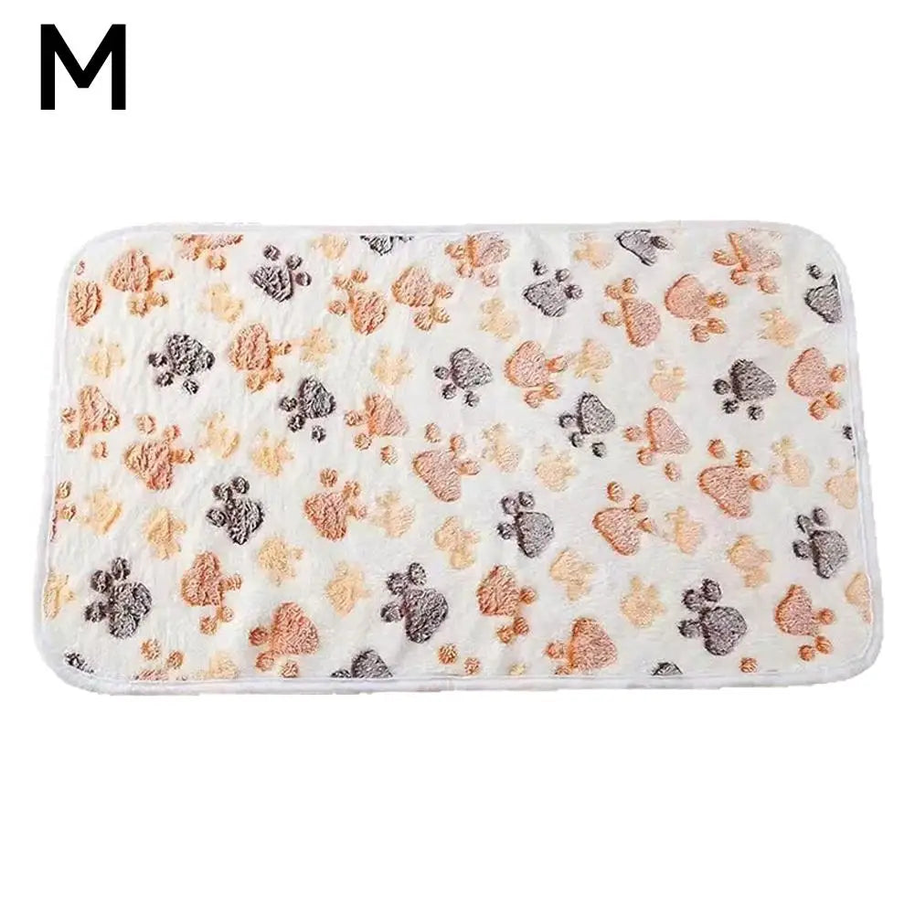 Washable Pet Warm Blanket Flannel Double Thick Fleece Paw Print Non, Soft