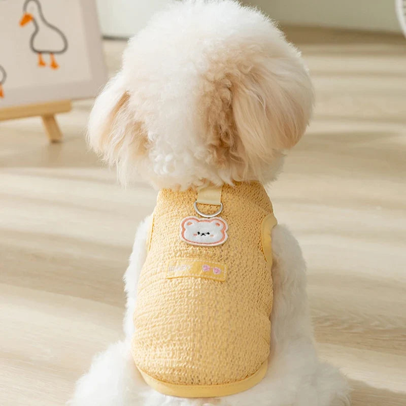 Summer Dog Clothes Bear Print Dog Vest - MyPetDollar.com