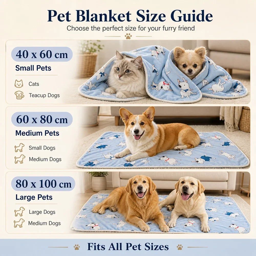 Soft Flannel Pet Blanket Cute Bulldog Print - MyPetDollar.com