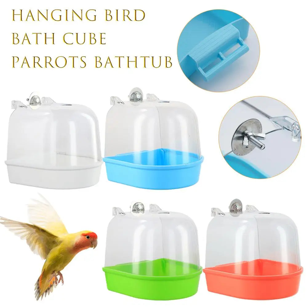 Transparent Bird Bath Tub Splash-Proof PP - MyPetDollar.com