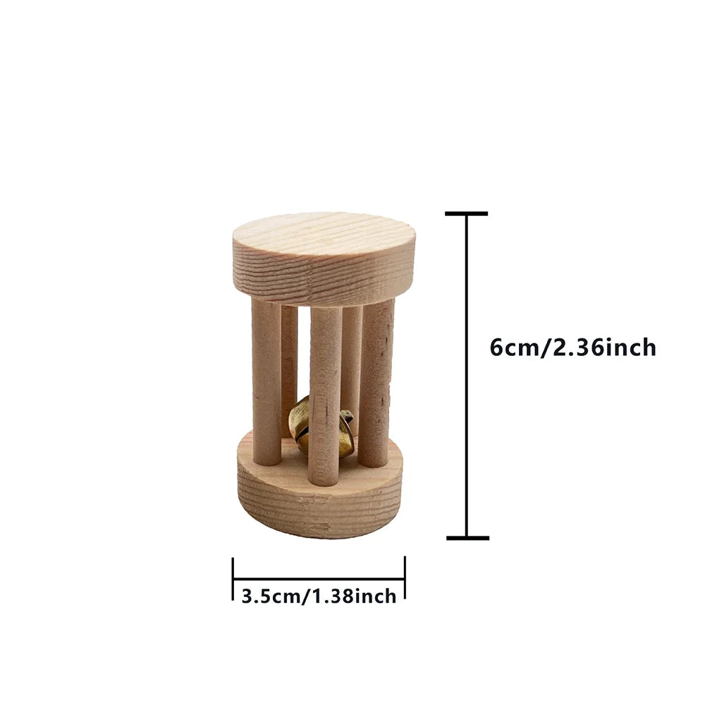 Cute Hamster Roller Toys Natural Wooden Pine - MyPetDollar.com