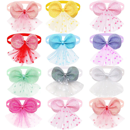 100PCS Spring Dog Bow Tie Cute Lace Dog - MyPetDollar.com