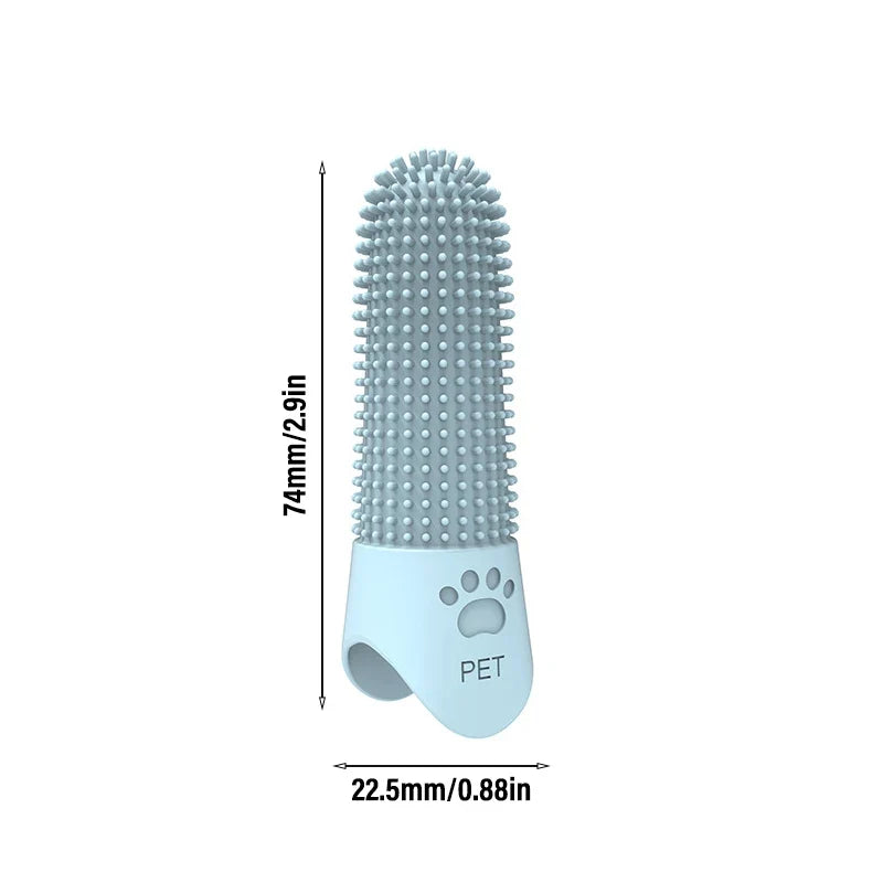 Durable Soft Silicone Dog Toothbrush 360° Finger – 10 Colors