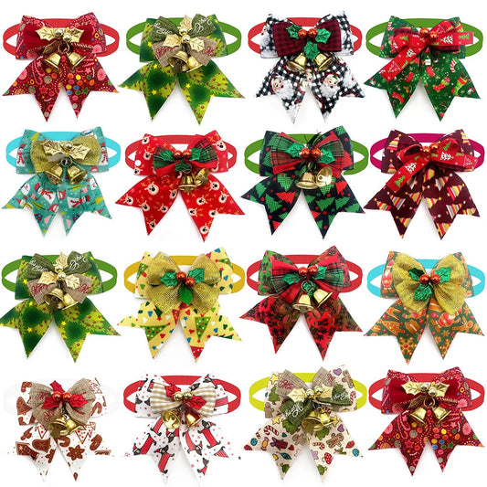 50pcs Christmas Dog Bowtie Snowman Christmas - MyPetDollar.com