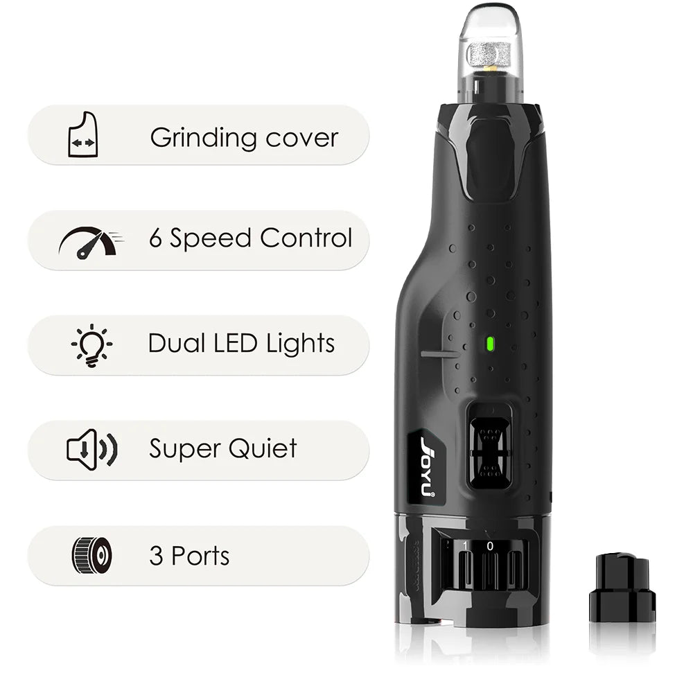Dog Nail Grinder Dustproof with 2 LED Light, Quiet