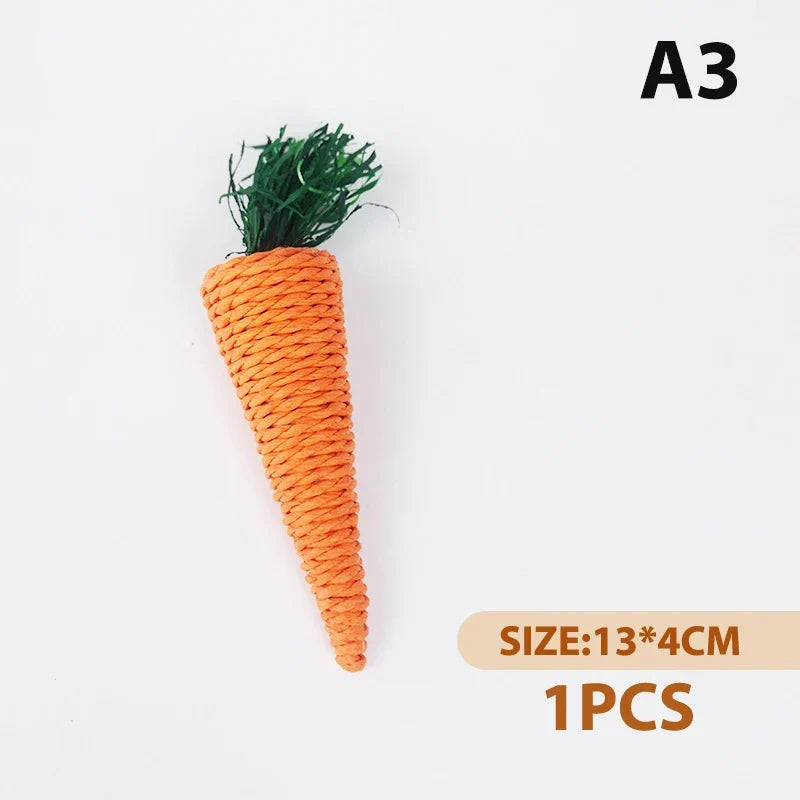 Hamster Rabbit Chew Plaything Bite Grind Teeth Corn Carrot Woven