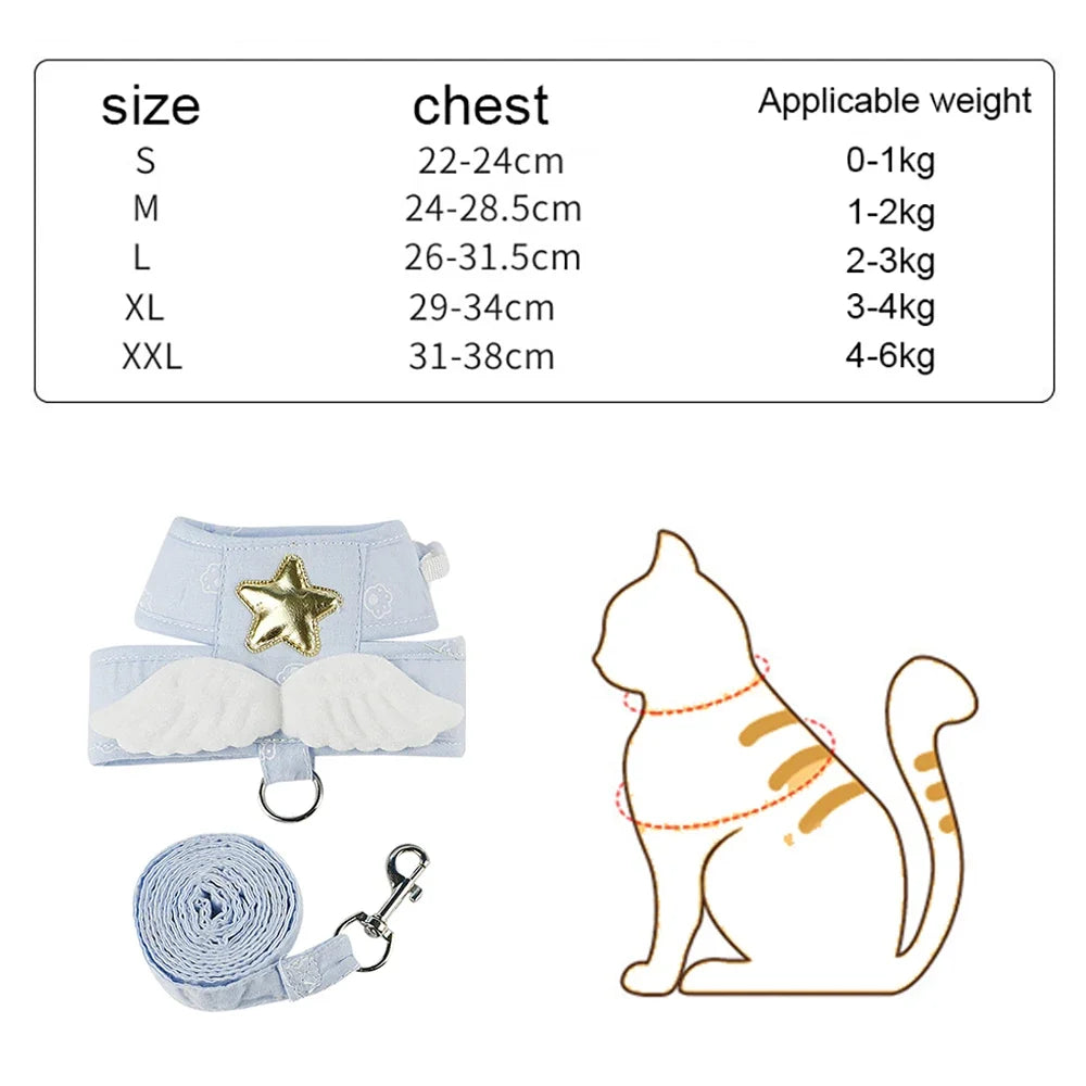 Angel Wing Cat Harness and Leash Set, Cute - MyPetDollar.com