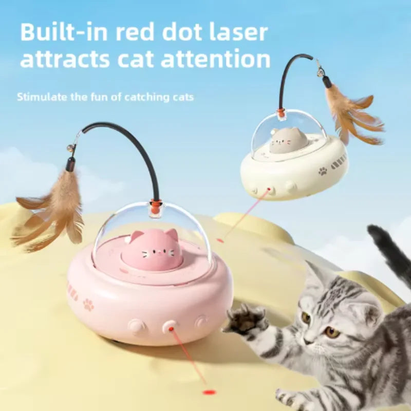 Electric UFO Smart Teaser Cat Toy with Bell - MyPetDollar.com
