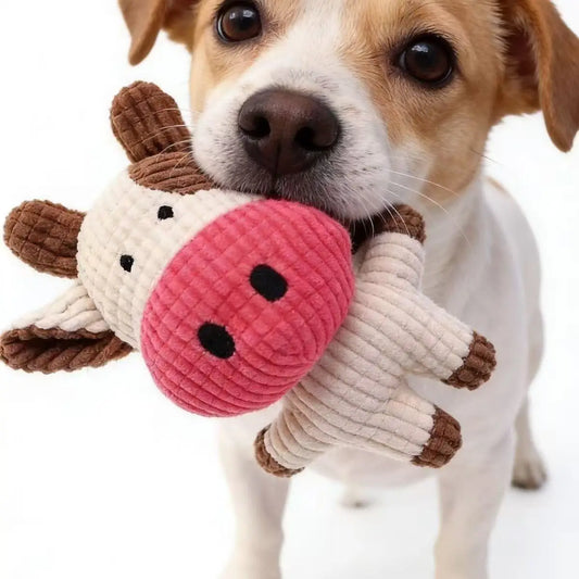 Cute Plush Toys Squeak Pet Cow Rabbit Animal - MyPetDollar.com