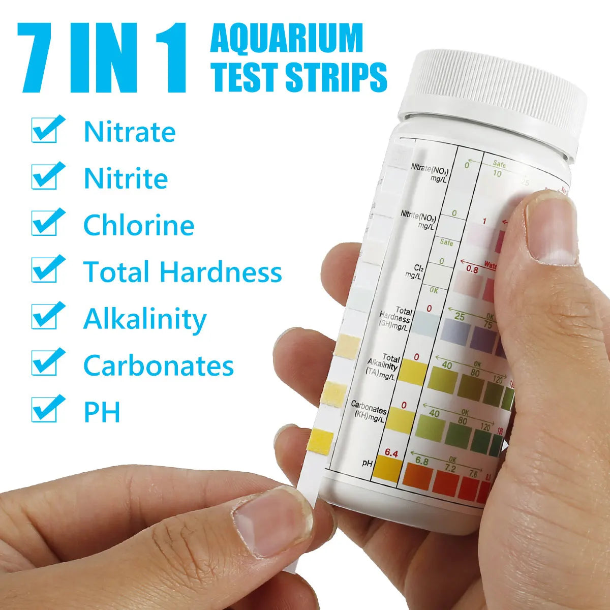 Aquarium Test Strips Water Quality 7 In1 – 8 Colors