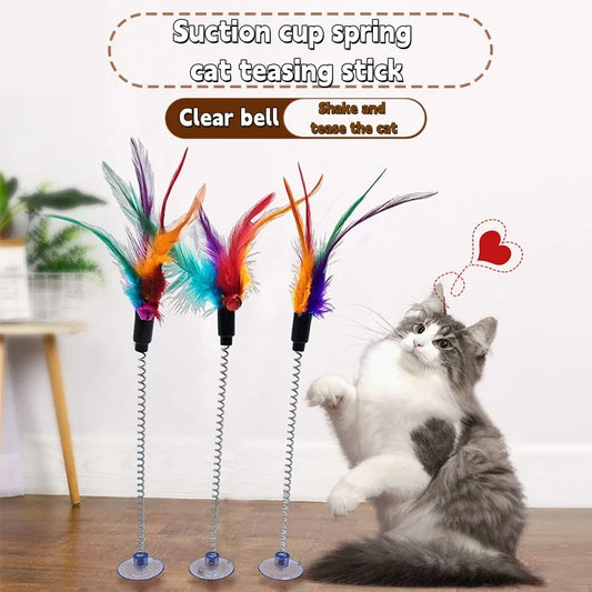 Cat Feather Wand Toy Cartoon Mouse Teaser - MyPetDollar.com