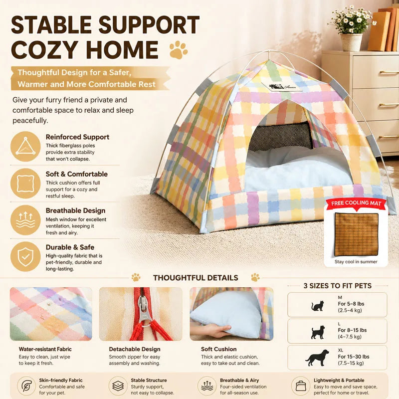 Pet Tent Bed Removable Cat Sofa Basket - MyPetDollar.com