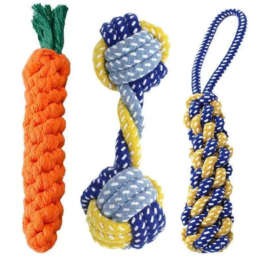 1pc Dog Toy Carrot Knot Rope Ball Cotton - MyPetDollar.com