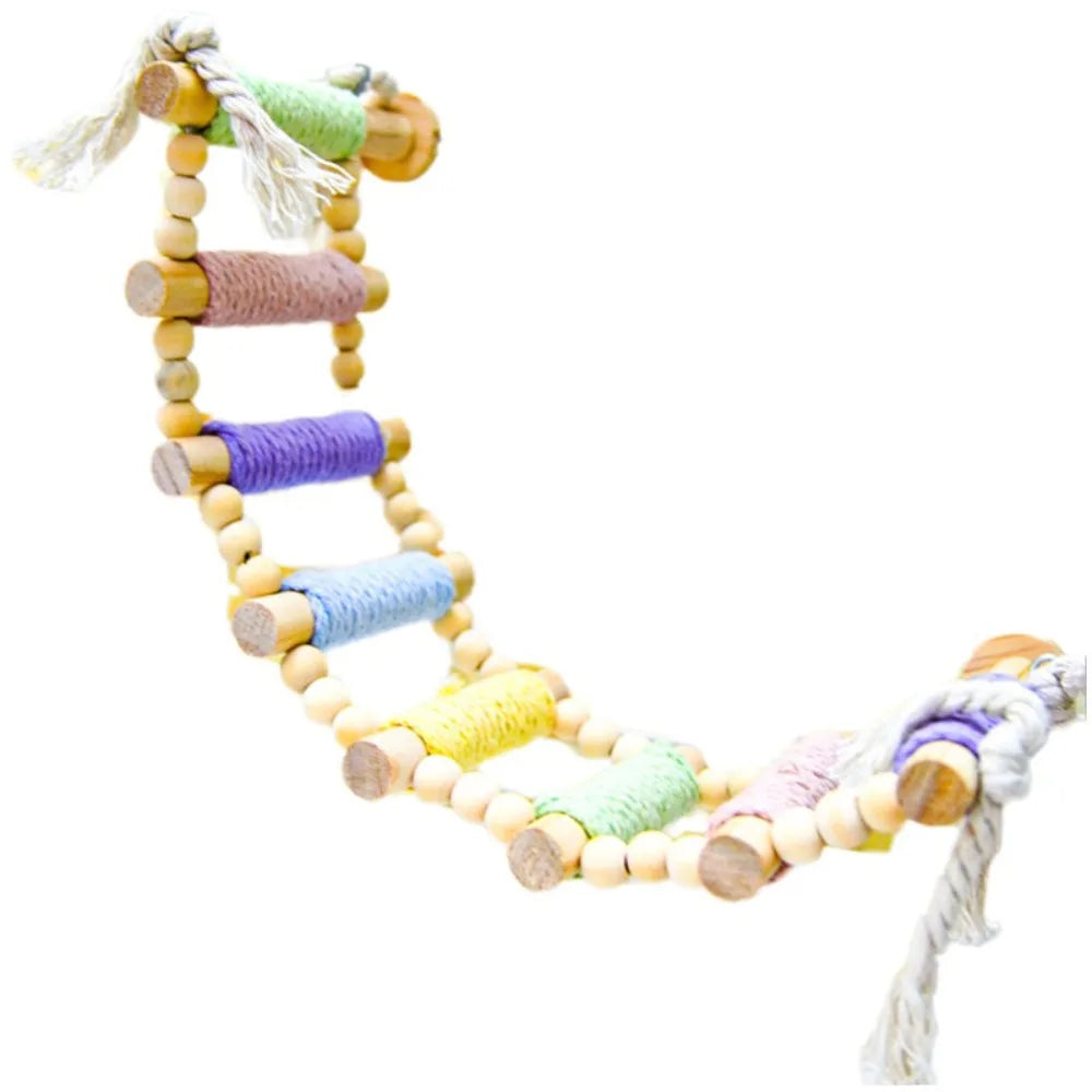 5 8 10 Steps Bird Cotton Rope Ladder Hanging Colorful Cage – 3 Colors