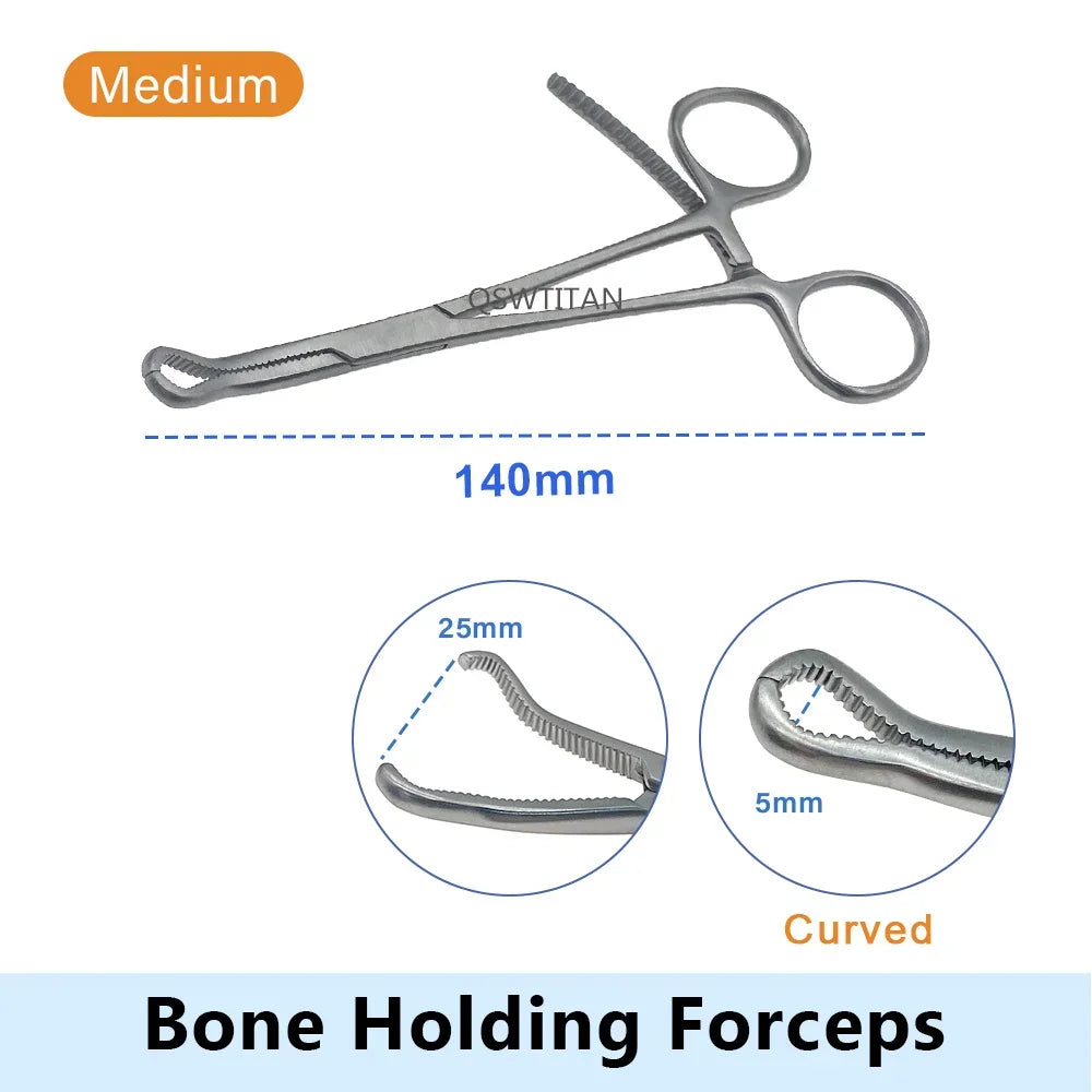 3mm 8mm Straight Curved Reduction Forceps Mini Serrated Bone for Dogs
