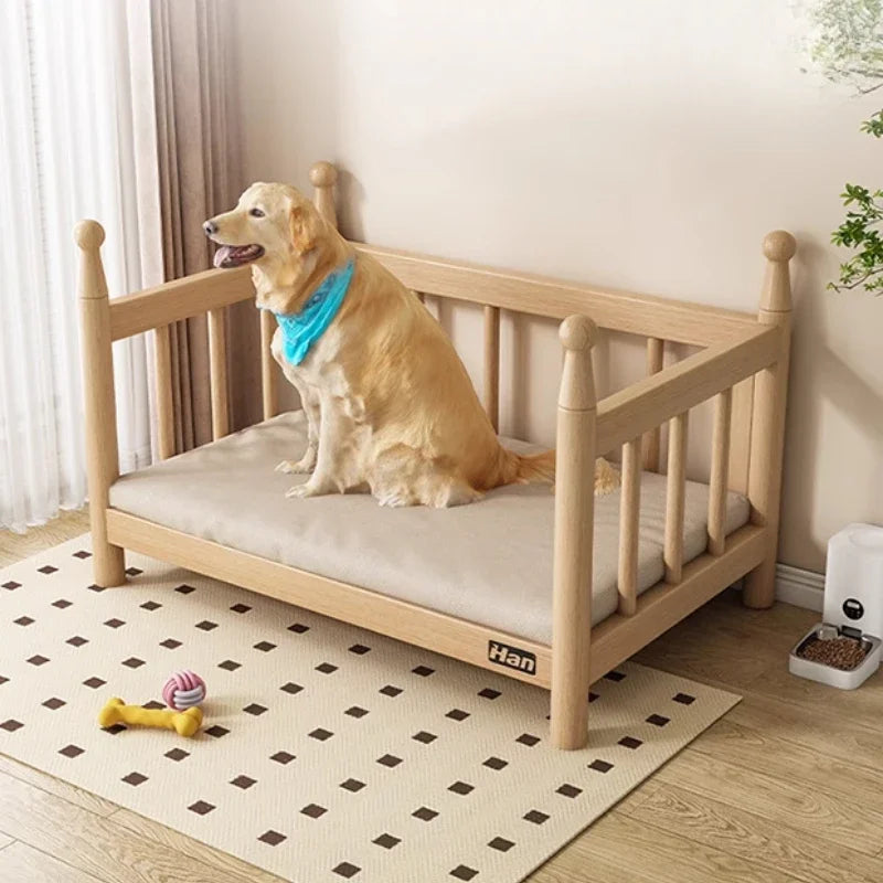 Nordic Wood Dog Kennel Raised Guardrails - MyPetDollar.com