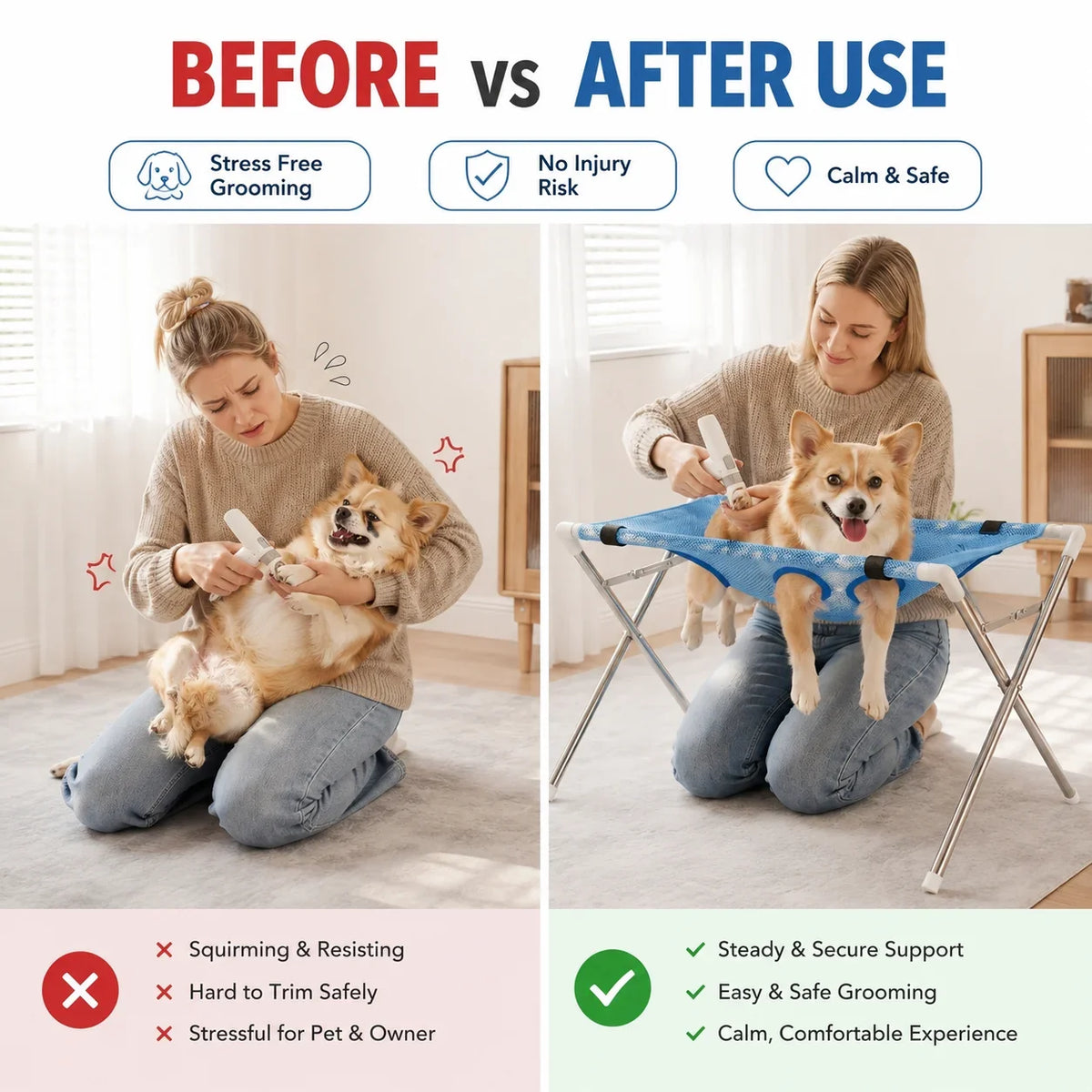 Portable Pet Beauty Hammock Stand Stainless - MyPetDollar.com
